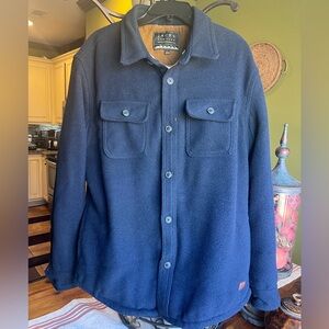 Jachs New York Navy Wiol Blend Sherpa Lined  Shirt Jacket